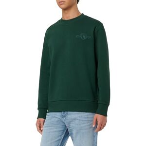 GANT REG Tonal Shield C-Neck Sweat, Tartan grön, XXL GANT REG Tonal Shield C-Neck Sweat, Tartan grön, XXL