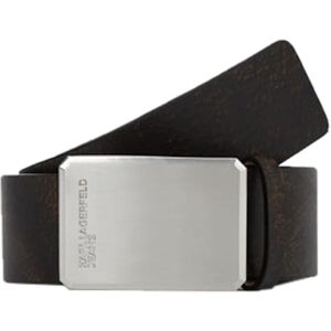 KARL LAGERFELD JEANS , herr, logo texturerat läderbälte, svart-brun, 100, flerfärgad, 100 KARL LAGERFELD JEANS , herr, logo texturerat läderbälte, svart-brun, 100, flerfärgad, 100