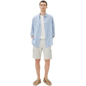 Koton herr linen blandning, cargoficka, detaljerade knappade shorts, Beige (057), 42 SE Koton herr linen blandning, cargoficka, detaljerade knappade shorts, Beige (057), 42 SE