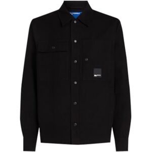KARL LAGERFELD JEANS , Herr, Canvas Overshirtjacka, Vanlig Fit, Svart, XL KARL LAGERFELD JEANS , Herr, Canvas Overshirtjacka, Vanlig Fit, Svart, XL