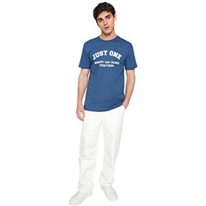 Trendyol Herr normal passform bas stickad T-shirt med rund hals, indigo, M, Indigo, M Trendyol Herr normal passform bas stickad T-shirt med rund hals, indigo, M, Indigo, M