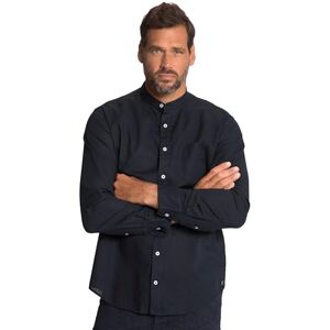 JP 1880 , Män, stora storlekar, linneblandning, långärmad, ståkrage, modern passform, Mörker marin, XL JP 1880 , Män, stora storlekar, linneblandning, långärmad, ståkrage, modern passform, Mörker marin, XL