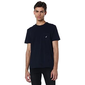 Nautica herr-T-shirt med enfärgad design, rund hals, kort ärm och bröstficka., Marinblått Xsp, 2X Nautica herr-T-shirt med enfärgad design, rund hals, kort ärm och bröstficka., Marinblått Xsp, 2X