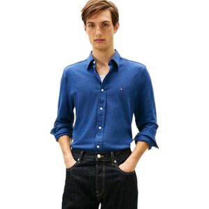 Tommy Hilfiger herr stickad Pique fjädervikt skjorta MW0MW41690 L/S skjorta, blå, S, Blå (Indigo Heather), S Tommy Hilfiger herr stickad Pique fjädervikt skjorta MW0MW41690 L/S skjorta, blå, S, Blå (Indigo Heather), S