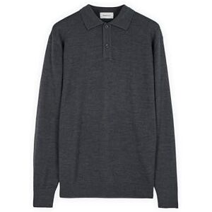 Diana Studio Basic Pikétröja, grå, herr, 100% merinoull, enfärgad, långärmad, storlek L, normal passform, Grå, L-3XL Diana Studio Basic Pikétröja, grå, herr, 100% merinoull, enfärgad, långärmad, storlek L, normal passform, Grå, L-3XL