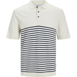 JACK & JONES Jjeemil Knit Polo S/S Sn, Moln dansare/ränder: marinblå blazer, S JACK & JONES Jjeemil Knit Polo S/S Sn, Moln dansare/ränder: marinblå blazer, S
