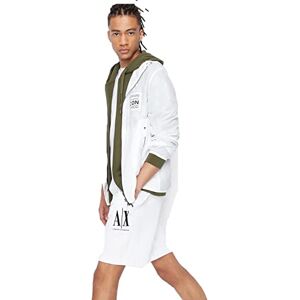 Giorgio Armani Broderad frontlogotyp, justerbara dragsnöre, avslappnade shorts, Vit, S Giorgio Armani Broderad frontlogotyp, justerbara dragsnöre, avslappnade shorts, Vit, S
