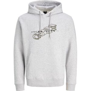 JACK & JONES Jcofusion branding sweat Hood, Ljusgrå melange, XS JACK & JONES Jcofusion branding sweat Hood, Ljusgrå melange, XS