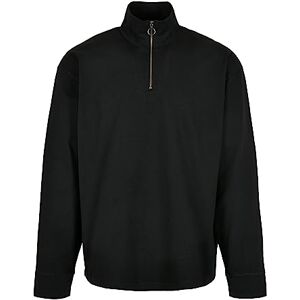 Urban Classics Heavy Ls Troyer sweatshirt för män med kort dragkedja och hög krage, långärmad tröja, halvdragkedja tröja med ståkrage, storlek S till 5XL, svart, S Urban Classics Heavy Ls Troyer sweatshirt för män med kort dragkedja och hög krage, långärmad tröja, halvdragkedja tröja med ståkrage, storlek S till 5XL, svart, S