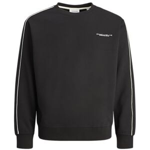 JACK & JONES Jjrikkie Piping Sweat Crew Neck, svart, XS JACK & JONES Jjrikkie Piping Sweat Crew Neck, svart, XS