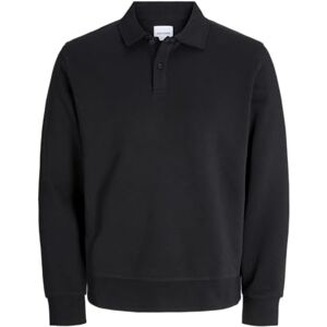 JACK & JONES Jjebradley Sweat Polo Styd Aw24 Ln, svart, XS JACK & JONES Jjebradley Sweat Polo Styd Aw24 Ln, svart, XS