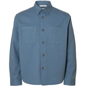 SELECTED MEN Slhtravis Twill Overshirt Ls Noos, Blå Mirage, S SELECTED MEN Slhtravis Twill Overshirt Ls Noos, Blå Mirage, S