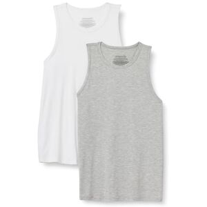 Amazon Essentials Män Aemn97951 ärmlös supermjuk modal undertröja (förpackning med 2), Medium grå/vit, M Amazon Essentials Män Aemn97951 ärmlös supermjuk modal undertröja (förpackning med 2), Medium grå/vit, M