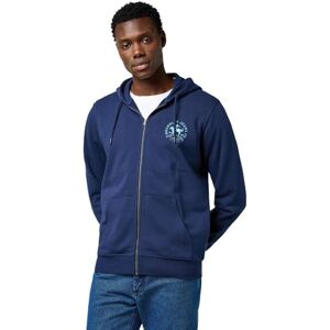 Wrangler huvtröja med grafisk dragkedja, marinblå, XL Wrangler huvtröja med grafisk dragkedja, marinblå, XL