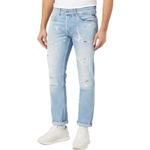 Replay Grover Aged Jeans för män, 010 ljusblå, 30W / 32L Replay Grover Aged Jeans för män, 010 ljusblå, 30W / 32L