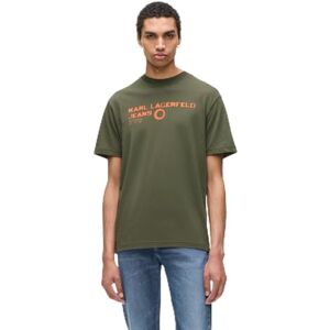 KARL LAGERFELD JEANS , Herr, Vanlig Kortärm Eclipse Logo T-Shirt, Regular Fit, Grön, S KARL LAGERFELD JEANS , Herr, Vanlig Kortärm Eclipse Logo T-Shirt, Regular Fit, Grön, S