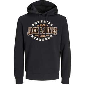 JACK & JONES herrtröja med huva, Svart Vit Orange, XL JACK & JONES herrtröja med huva, Svart Vit Orange, XL