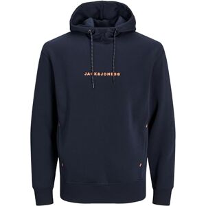 JACK & JONES Jjtree Sweat Hood Huvtröja för män, Marinblazer/tryck: jacka & jones, S JACK & JONES Jjtree Sweat Hood Huvtröja för män, Marinblazer/tryck: jacka & jones, S
