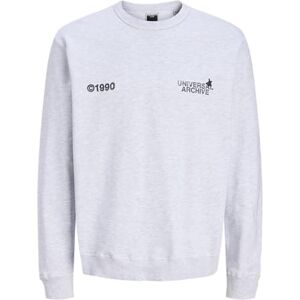 JACK & JONES Jcoscope Graphic Sweat Crew Neck, Vit melange, M JACK & JONES Jcoscope Graphic Sweat Crew Neck, Vit melange, M