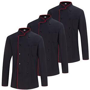 MISEMIYA Pack 3 enheter Kock Herrjacka Kock Herrjacka Hosteleria Uniform 3-842, Svart 21, S MISEMIYA Pack 3 enheter Kock Herrjacka Kock Herrjacka Hosteleria Uniform 3-842, Svart 21, S