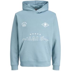 JACK & JONES Jcocrest Print Sweat Hood, Blå skugga, XS JACK & JONES Jcocrest Print Sweat Hood, Blå skugga, XS