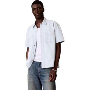 Calvin herr kortärmad skjorta Bleachout 205 LV04RF712G andra skjortor, blå, S Calvin herr kortärmad skjorta Bleachout 205 LV04RF712G andra skjortor, blå, S