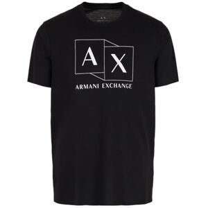 Giorgio Armani Slim Fit Mercerized Cotton Jersey Ax Box Logo T-shirt, svart, M Giorgio Armani Slim Fit Mercerized Cotton Jersey Ax Box Logo T-shirt, svart, M