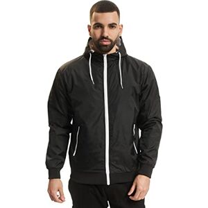 Urban Classics Herrjacka, Contrast Windrunner, vindtät övergångsjacka med huva, dragkedja, normal passform, storlekar XS-5XL, Blk/vit, XL Urban Classics Herrjacka, Contrast Windrunner, vindtät övergångsjacka med huva, dragkedja, normal passform, storlekar XS-5XL, Blk/vit, XL