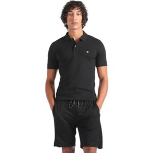 Calvin Herr Kortärmad Slim Fit Pikétröja, Svart (k svart), XL Calvin Herr Kortärmad Slim Fit Pikétröja, Svart (k svart), XL