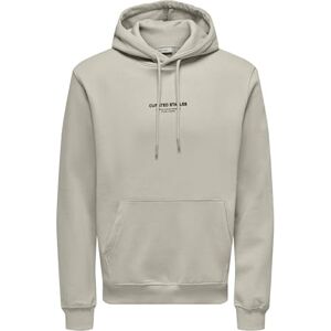 Only & Sons ONSCURATED REG huvtröja sweatshirt, Silverfoder, M Only & Sons ONSCURATED REG huvtröja sweatshirt, Silverfoder, M