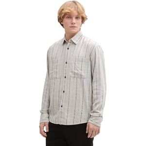 TOM TAILOR Denim herrskjorta, 37291 – Trämoss grön rand, L TOM TAILOR Denim herrskjorta, 37291 – Trämoss grön rand, L