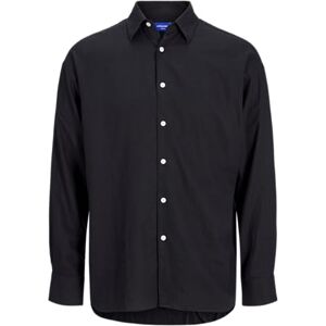 JACK & JONES Jorparos Oversized Shirt Ls, svart, L JACK & JONES Jorparos Oversized Shirt Ls, svart, L