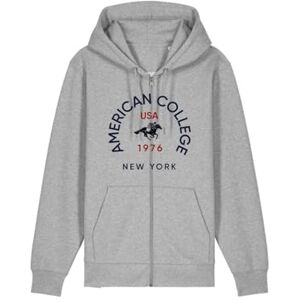 AMERICAN COLLEGE USA Herrgrå dragkedja tröja storlek L Decontract, Färg: grå, L AMERICAN COLLEGE USA Herrgrå dragkedja tröja storlek L Decontract, Färg: grå, L