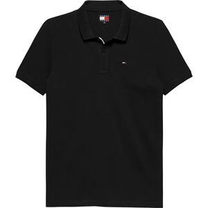 Tommy Jeans Kortärmad pikétröja för män, Svart, S Tommy Jeans Kortärmad pikétröja för män, Svart, S