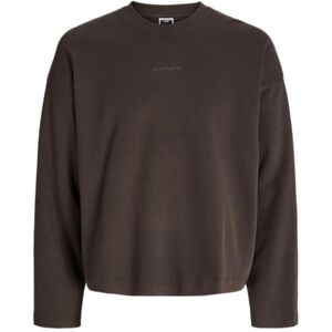JACK & JONES Jcocover Rib Sweat Crew Neck, Försegling brun, S JACK & JONES Jcocover Rib Sweat Crew Neck, Försegling brun, S