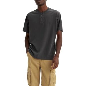 Levi's SS 3 Button Henley långärmad T-shirt utan krage för män, Black Oyster, S Levi's SS 3 Button Henley långärmad T-shirt utan krage för män, Black Oyster, S