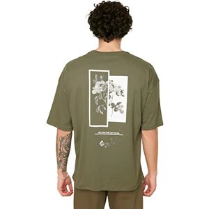 Trendyol Herr khaki herr oversize rund krage tryckt kortärmad t-shirt T-shirt, liten Trendyol Herr khaki herr oversize rund krage tryckt kortärmad t-shirt T-shirt, liten