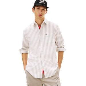 Tommy Jeans herr TJM Reg Stripe Oxford Shirt Ext DM0DM22790 L/S skjorta, grå (murgröna mink randig), XS Tommy Jeans herr TJM Reg Stripe Oxford Shirt Ext DM0DM22790 L/S skjorta, grå (murgröna mink randig), XS