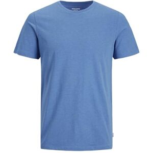 JACK & JONES T-shirt för män enfärgad rund hals t-shirt, Fransk blå/detalj: melerad, XS JACK & JONES T-shirt för män enfärgad rund hals t-shirt, Fransk blå/detalj: melerad, XS