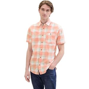 TOM TAILOR herrskjorta, 35416 – Korall flerfärgad strukturkontroll, XXL TOM TAILOR herrskjorta, 35416 – Korall flerfärgad strukturkontroll, XXL