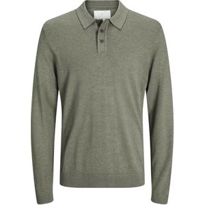 JACK & JONES Jprccigor Knit Ls Polo Sn, Vetiver, L JACK & JONES Jprccigor Knit Ls Polo Sn, Vetiver, L