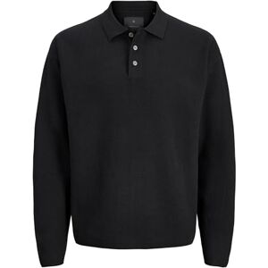JACK & JONES Jprblabradfort stickad pikétröja, svart, XS JACK & JONES Jprblabradfort stickad pikétröja, svart, XS