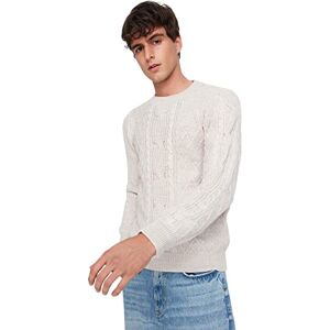 Trendyol Herr rund hals enkel smal tröja sweatshirt, sten, L, STEN, L Trendyol Herr rund hals enkel smal tröja sweatshirt, sten, L, STEN, L