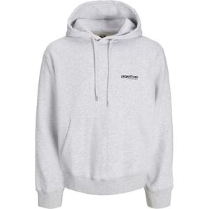 JACK & JONES Jcounion Print Sweat Hood Noos, Vit melange, L JACK & JONES Jcounion Print Sweat Hood Noos, Vit melange, L