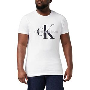 Calvin Core Monogram Slim T-tröja för män, ljusvit, XXL Calvin Core Monogram Slim T-tröja för män, ljusvit, XXL