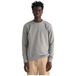 GANT Reg Shield C Neck Sweat Sweatshirt för män, Grå melange, L GANT Reg Shield C Neck Sweat Sweatshirt för män, Grå melange, L