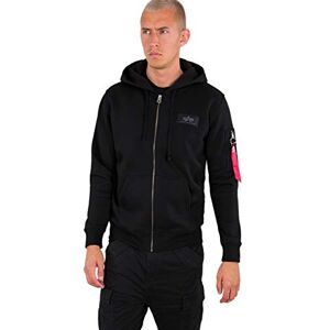 Alpha Industries Hoodie Med Dragkedja Och Ryggtryck För Män Black Alpha Industries Hoodie Med Dragkedja Och Ryggtryck För Män Black