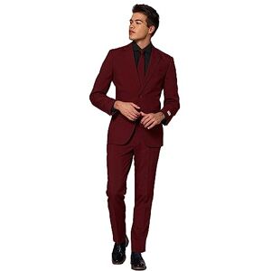 OppoSuits enfärgad fest blazing burgundy för män – full kostym: Inkluderar byxor, jacka och slips, 42, Flammande vinröd, 52 OppoSuits enfärgad fest blazing burgundy för män – full kostym: Inkluderar byxor, jacka och slips, 42, Flammande vinröd, 52