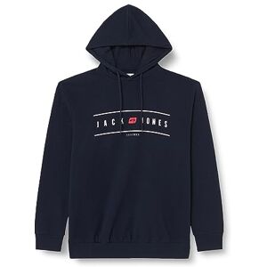 JACK & JONES Jjelliot Logo Sweat Hood Pls Hoodie, marinblå blazer, 4XL/Stor JACK & JONES Jjelliot Logo Sweat Hood Pls Hoodie, marinblå blazer, 4XL/Stor