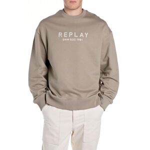 Replay Herr avslappnad passform sweatshirt av bomull, 829 sten, XXL Replay Herr avslappnad passform sweatshirt av bomull, 829 sten, XXL